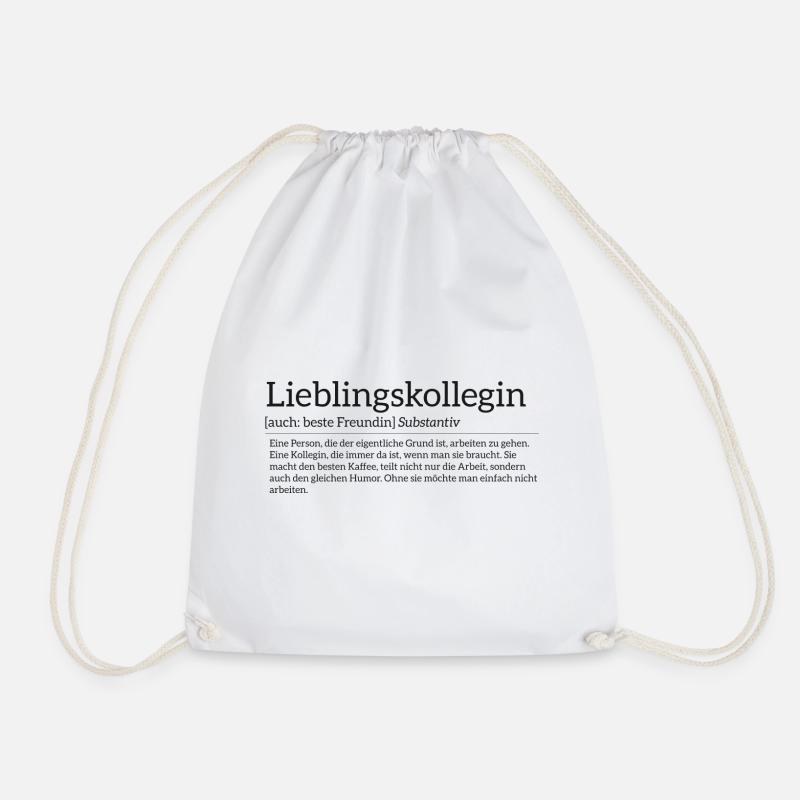 Spruchdesign Lieblingskollegin - Turnbeutel - Weiß
