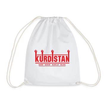 Kurdistan Kurde Geschenk Kurdisch Flagge Heimat - Turnbeutel - Weiß - Vorne