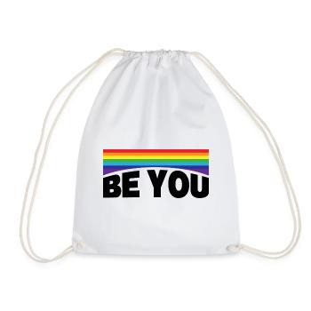 Be you LGBT Saying Gift Pride Rights - Drawstring Bag - white - Front