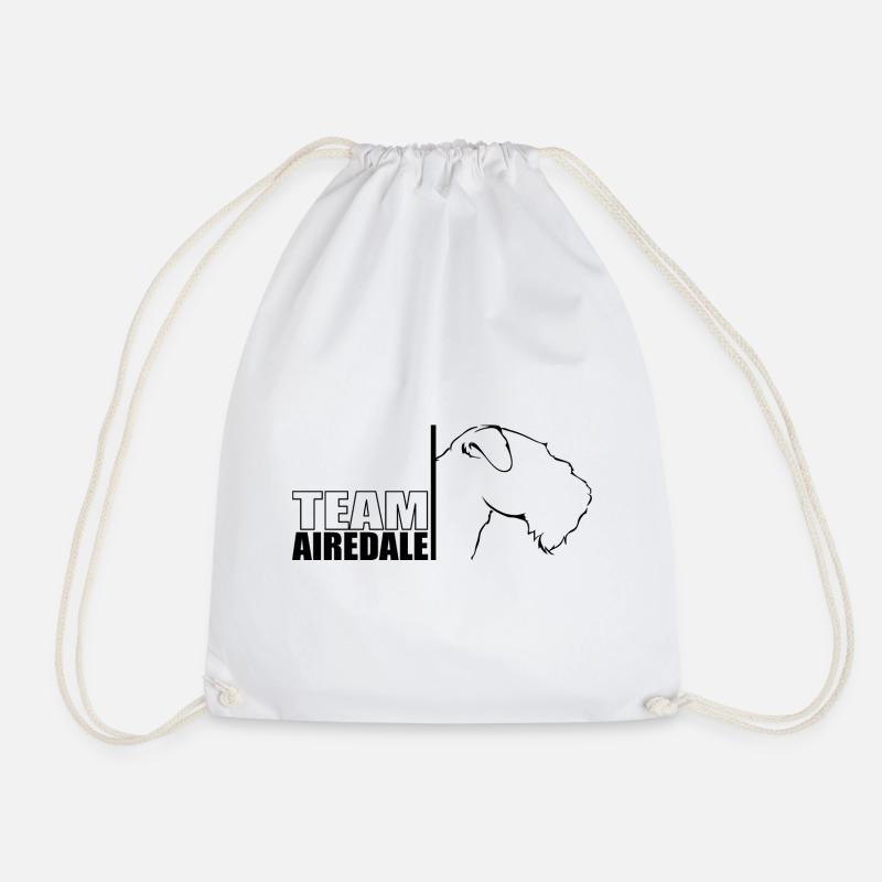 TEAM Airedale Hund Hundesport Hunde Wilsigns - Turnbeutel - Weiß