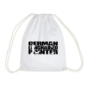 GERMAN LONGHAIRED POINTER Hunting Dogs Hunting Wilsigns - Drawstring Bag - white - Front