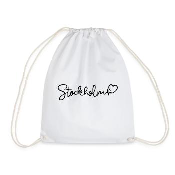 Stockholm Heartbeat - Drawstring Bag - white - Front