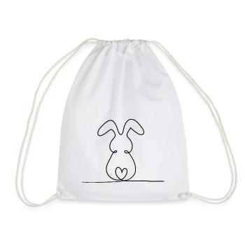 Lapin à une ligne - Sac de sport léger - blanc - Devant