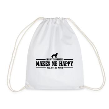 Chien de berger hollandais me rend heureux chien disant Wilsigns - Sac de sport léger - blanc - Devant