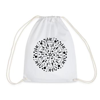 Grain Circle Pattern Gift Idea - Drawstring Bag - white - Front