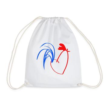 rooster blue white red - Drawstring Bag - white - Front