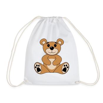 Teddy bear hugs bear - Drawstring Bag - white - Front