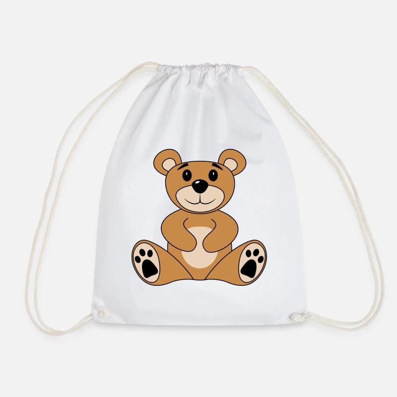 Teddy bear hugs bear - Drawstring Bag - white