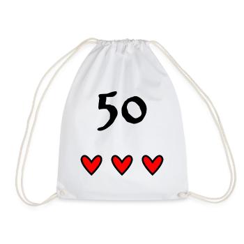 50 ANS. 50e ANNIVERSAIRE. ANNIVERSAIRE 50 ANS - Sac de sport léger - blanc - Devant