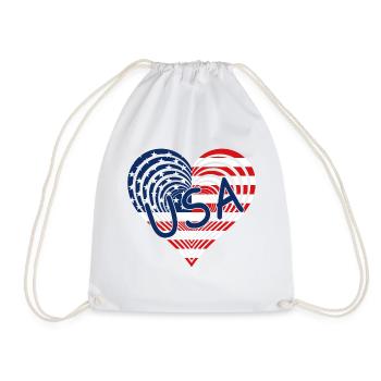 Hearts Herz USA - Turnbeutel - Weiß - Vorne
