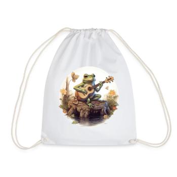 Frog joue du banjo - Sac de sport léger - blanc - Devant