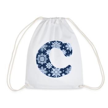 Lettre C Flocons de neige - Sac de sport léger - blanc - Devant