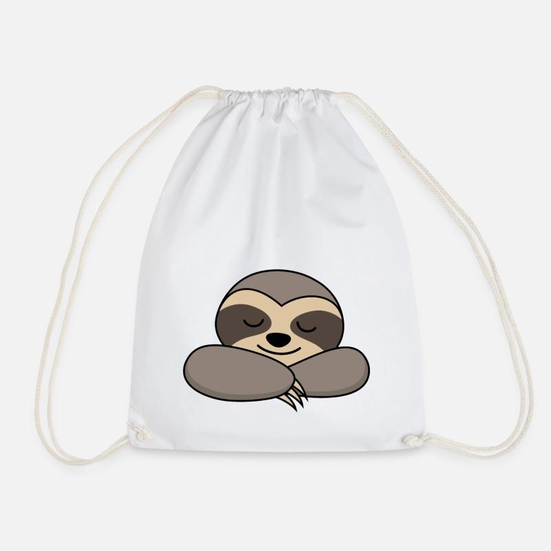 Sloth sleep tired funny animals gift - Drawstring Bag - white