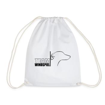 TEAM Greyhound Dogs Dog Greyhounds Wilsigns - Drawstring Bag - white - Front