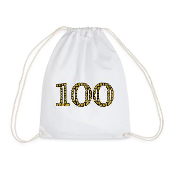 100. 100 JAHRE. 100-JÄHRIGES JUBILÄUM. GEBURTSTAG 100 - Turnbeutel - Weiß - Vorne