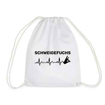 Schweige Geschenk Lehrer Lehrerin pulse - Turnbeutel - Weiß - Vorne