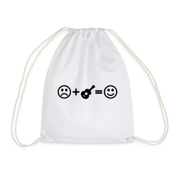 Guitar Smiley Music Guitarist - Drawstring Bag - white - Front