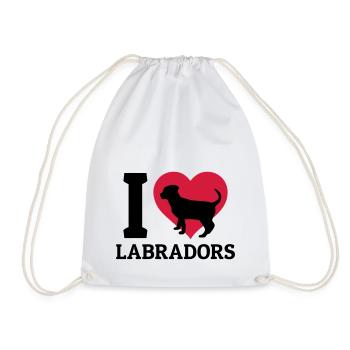 I love Labradors - Turnbeutel - Weiß - Vorne
