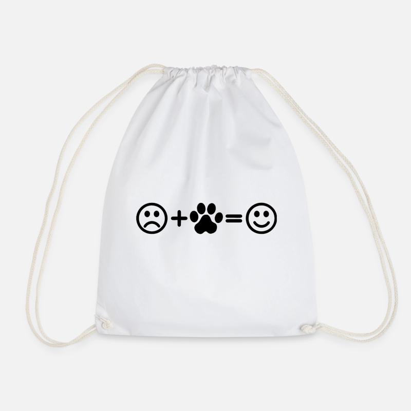 Hunde Pfote Smiley - Turnbeutel - Weiß