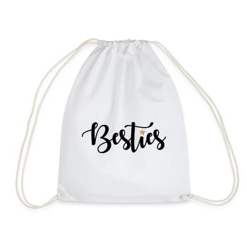 Besties - Drawstring Bag - white - Front
