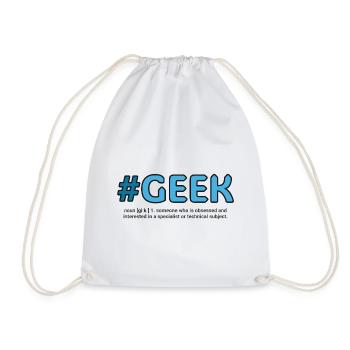 Blauer Hashtag Geek Crest - Turnbeutel - Weiß - Vorne