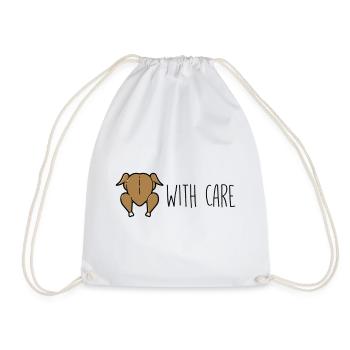 Hendl with care - Drawstring Bag - white - Front