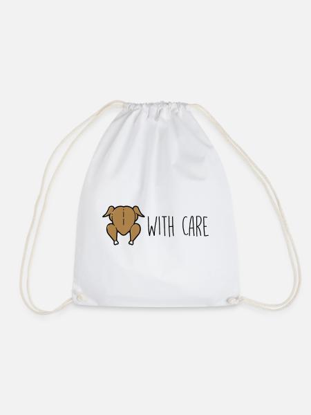 Hendl with care - Drawstring Bag - white