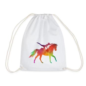 Voltigieren Aquarell Look - Turnbeutel - Weiß - Vorne