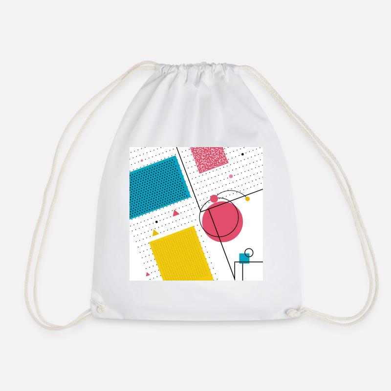 Colors shapes abstract - Drawstring Bag - white