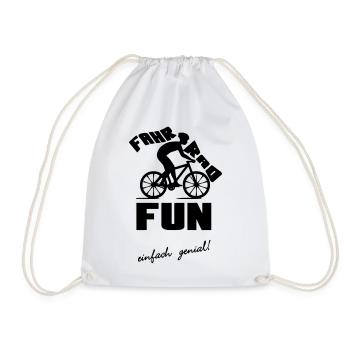 Fahrrad Fun Radfahrer Rad Sport Freizeit Geschenk - Turnbeutel - Weiß - Vorne