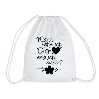 Wiedersehen Liebe, Spruch, Geschenk - Turnbeutel - Weiß - Vorne