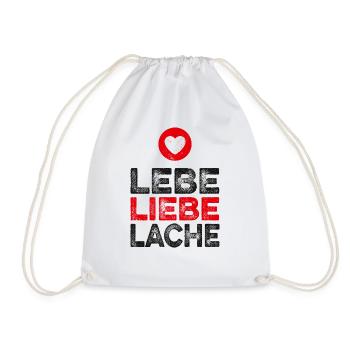 Live love laugh | Super valentine's day gift - Drawstring Bag - white - Front