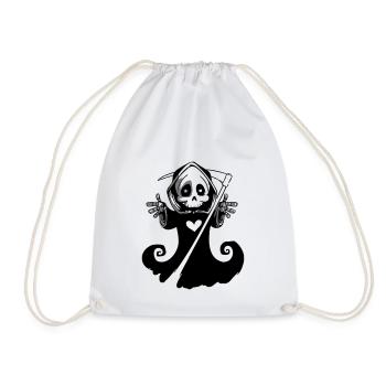 lovley grim reaper - Drawstring Bag - white - Front
