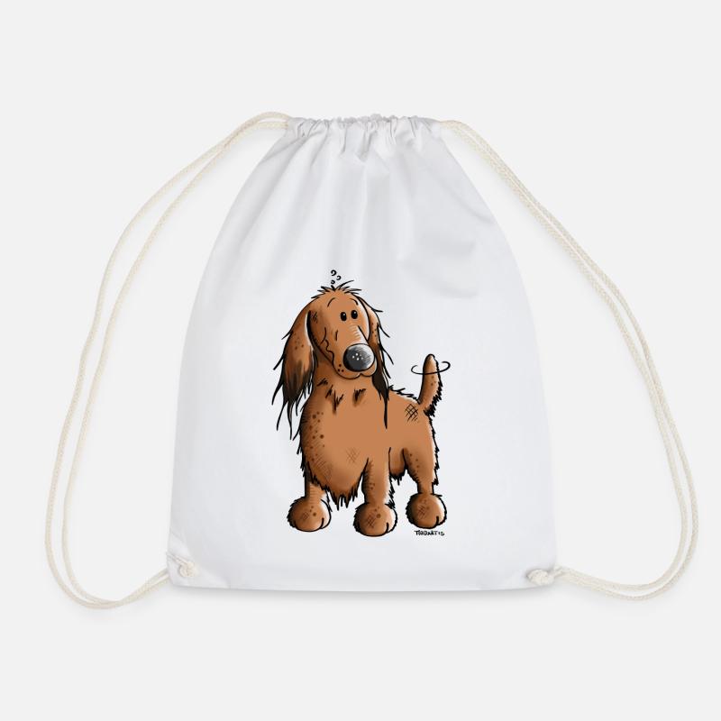 Danica The Dachshund - Drawstring Bag - white