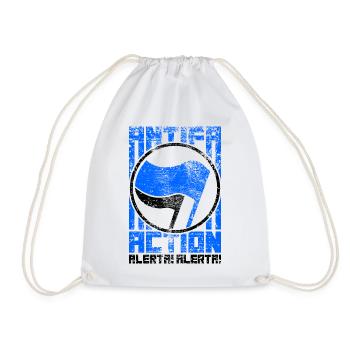 Antifa Action - Alerta! Alerta! (Blue) - Drawstring Bag - white - Front