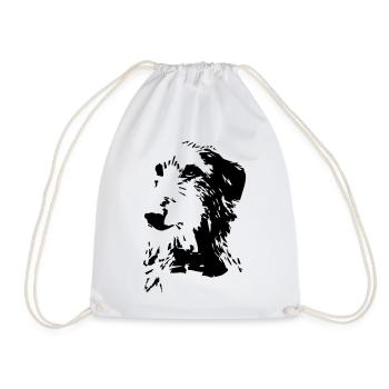 Scottish Deerhound Kopf - Turnbeutel - Weiß - Vorne