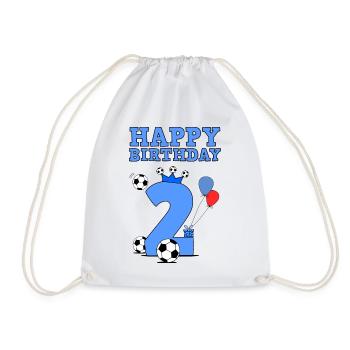 Happy Birthday 2nd birthday for boy - Drawstring Bag - white - Front