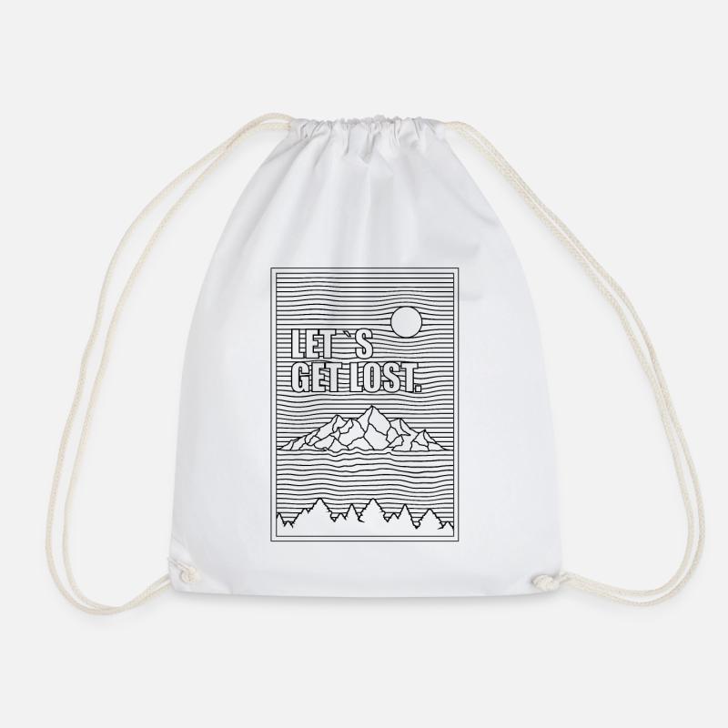 Nature Man Hiking Mountaineering Climbing Gift - Drawstring Bag - white