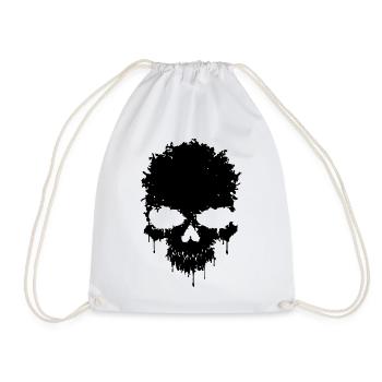 Skull Grunge - Drawstring Bag - white - Front