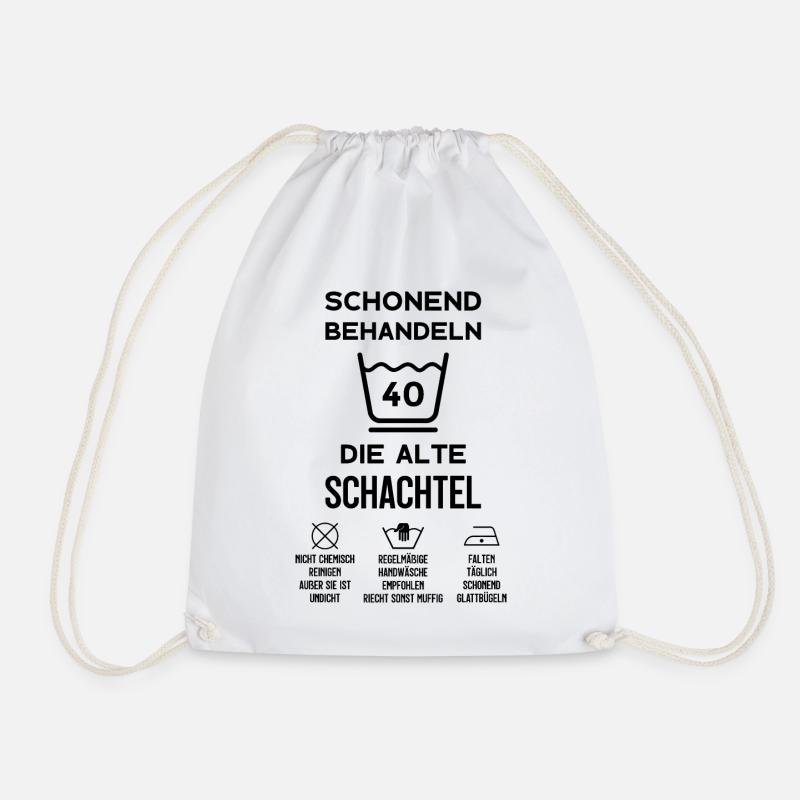40. GEBURTSTAG SCHONEND BEHANDELN ALTE SCHACHTEL - Turnbeutel - Weiß