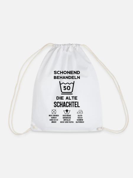 50. GEBURTSTAG SCHONEND BEHANDELN ALTE SCHACHTEL - Turnbeutel - Weiß