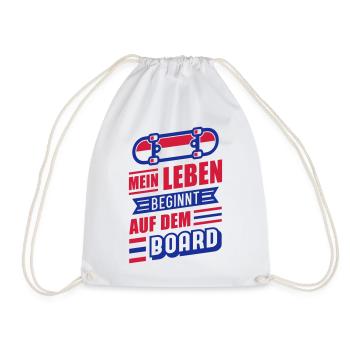 Leben auf dem Board (Skateboard) - Turnbeutel - Weiß - Vorne
