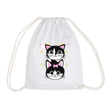 Mignon bébé chat Chibi pour les enfants - Sac de sport léger - blanc - Devant