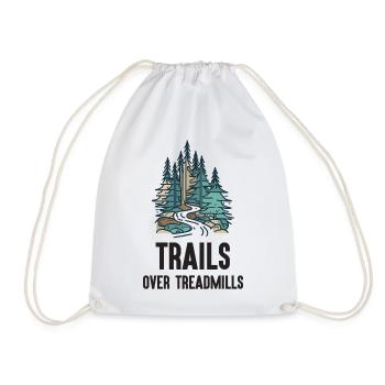 Trail Running - Trails Over Treadmills - Drawstring Bag - white - Front