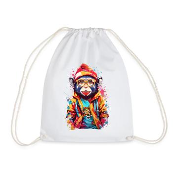 Cool monkey - Drawstring Bag - white - Front