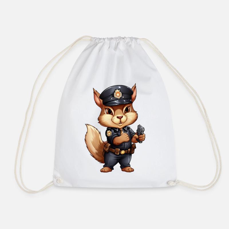 Eichhörnchen Polizist - Turnbeutel - Weiß