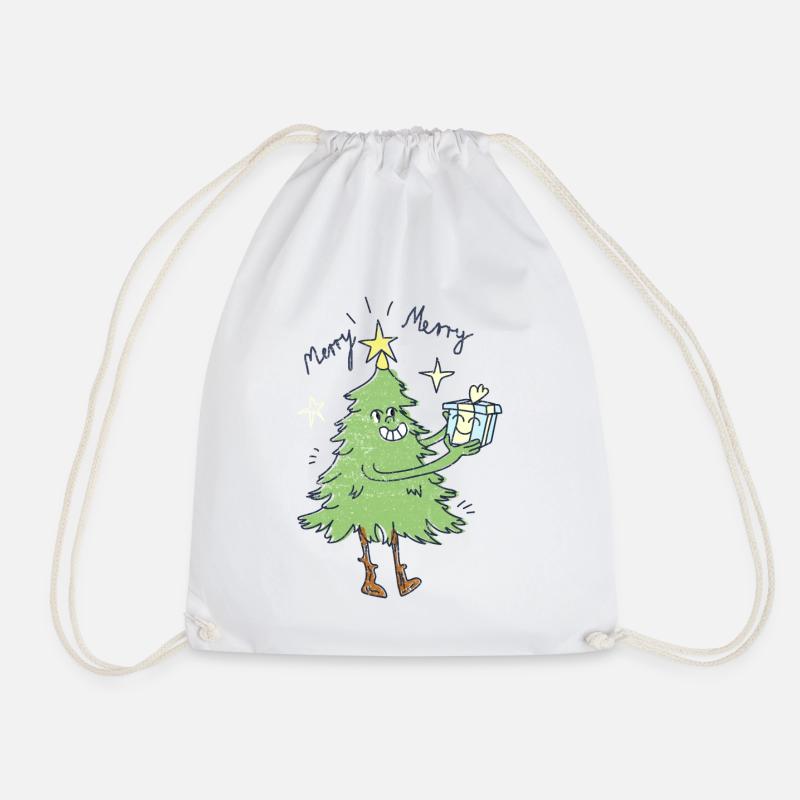 Christmas tree - Drawstring Bag - white