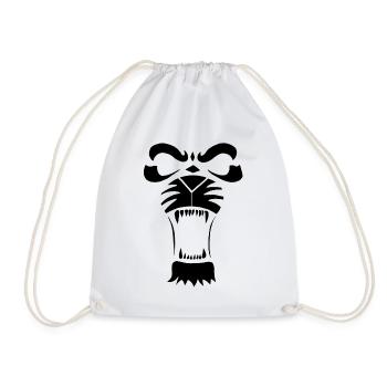 Lion ou tigre prédateur (noir) - Sac de sport léger - blanc - Devant