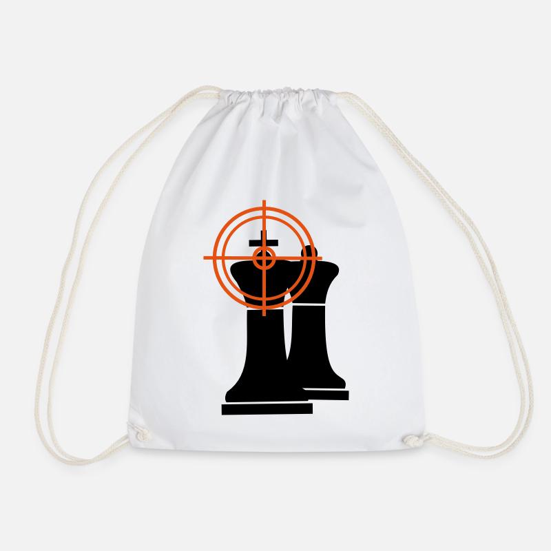 Checkmate - Drawstring Bag - white