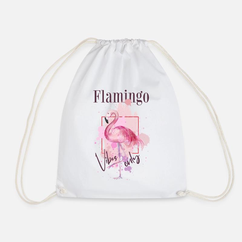 Flamingo Vibes Vogel Exotisch Sommer Rosa Pink - Turnbeutel - Weiß
